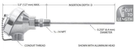 MINCO Tip-Sensitive Direct Immersion Thermocouple Assemblies