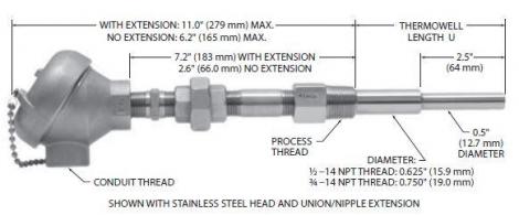 MINCO Tip-sensitive RTD with Thermowell Assemblies